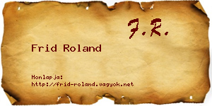 Frid Roland névjegykártya